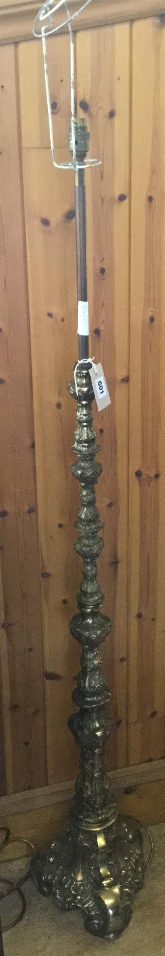 Brass standard lamp